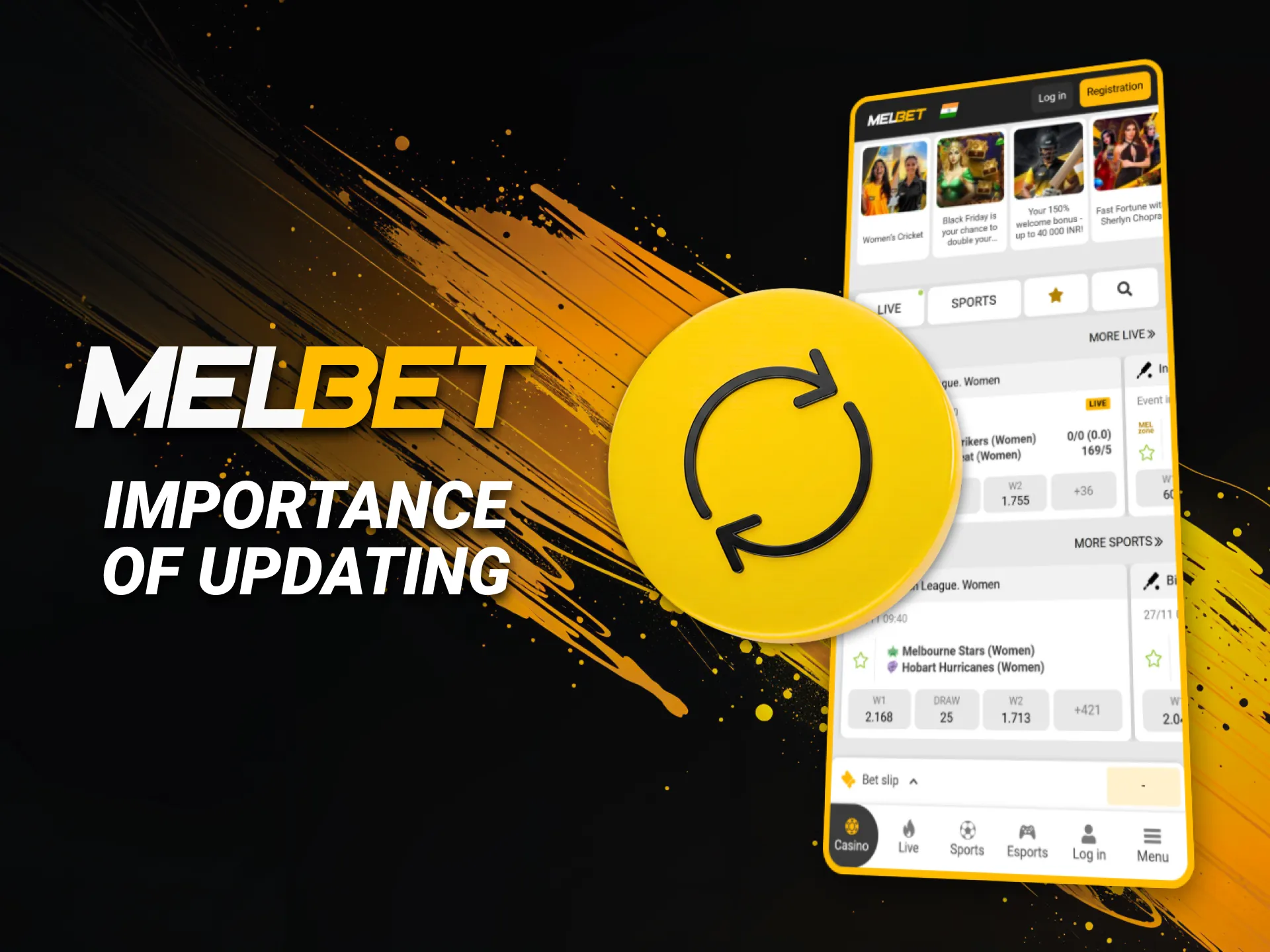 Updating the Melbet app helps Indian players access improved features.