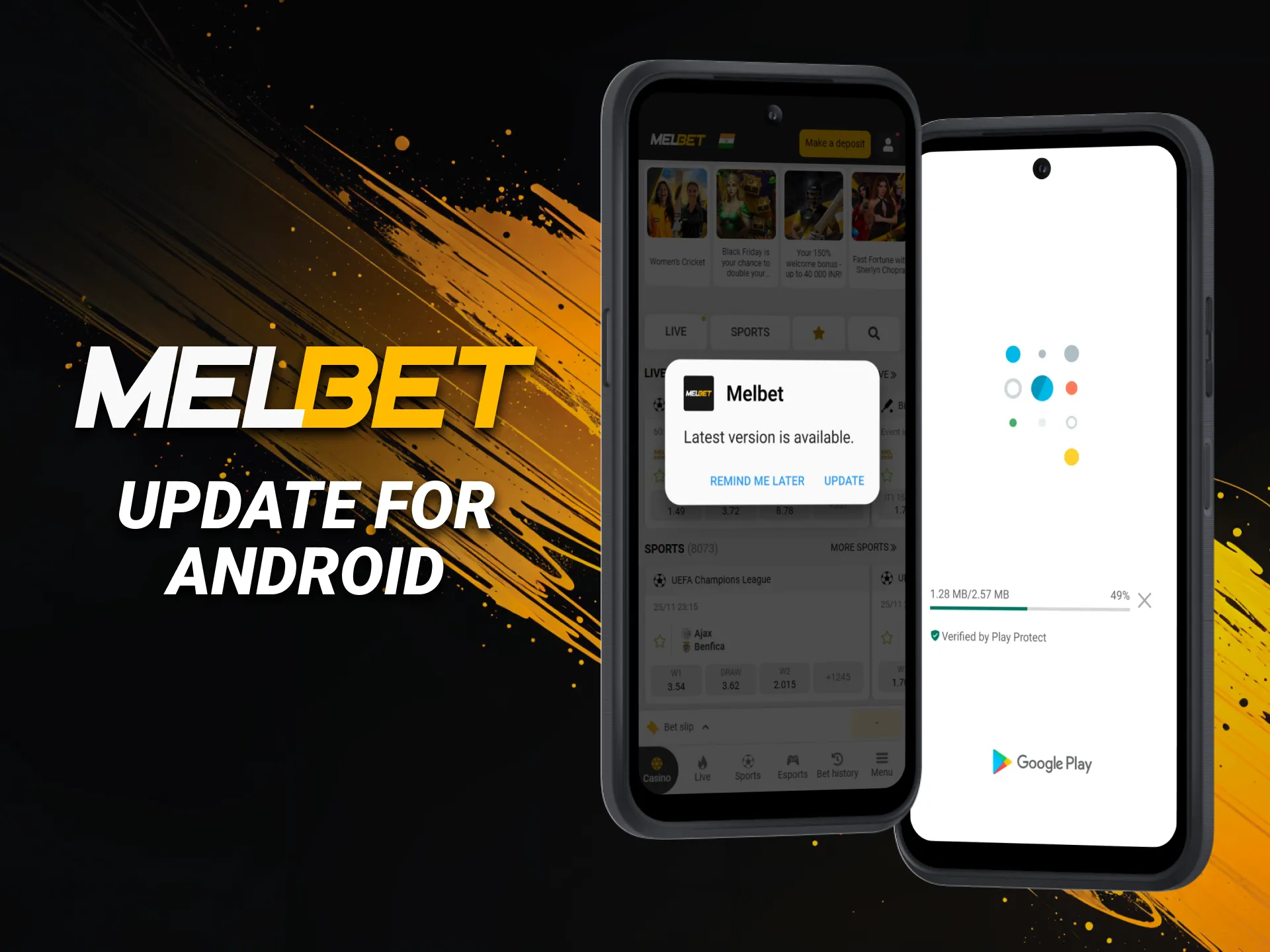 Update the Melbet Android app version for better performance.