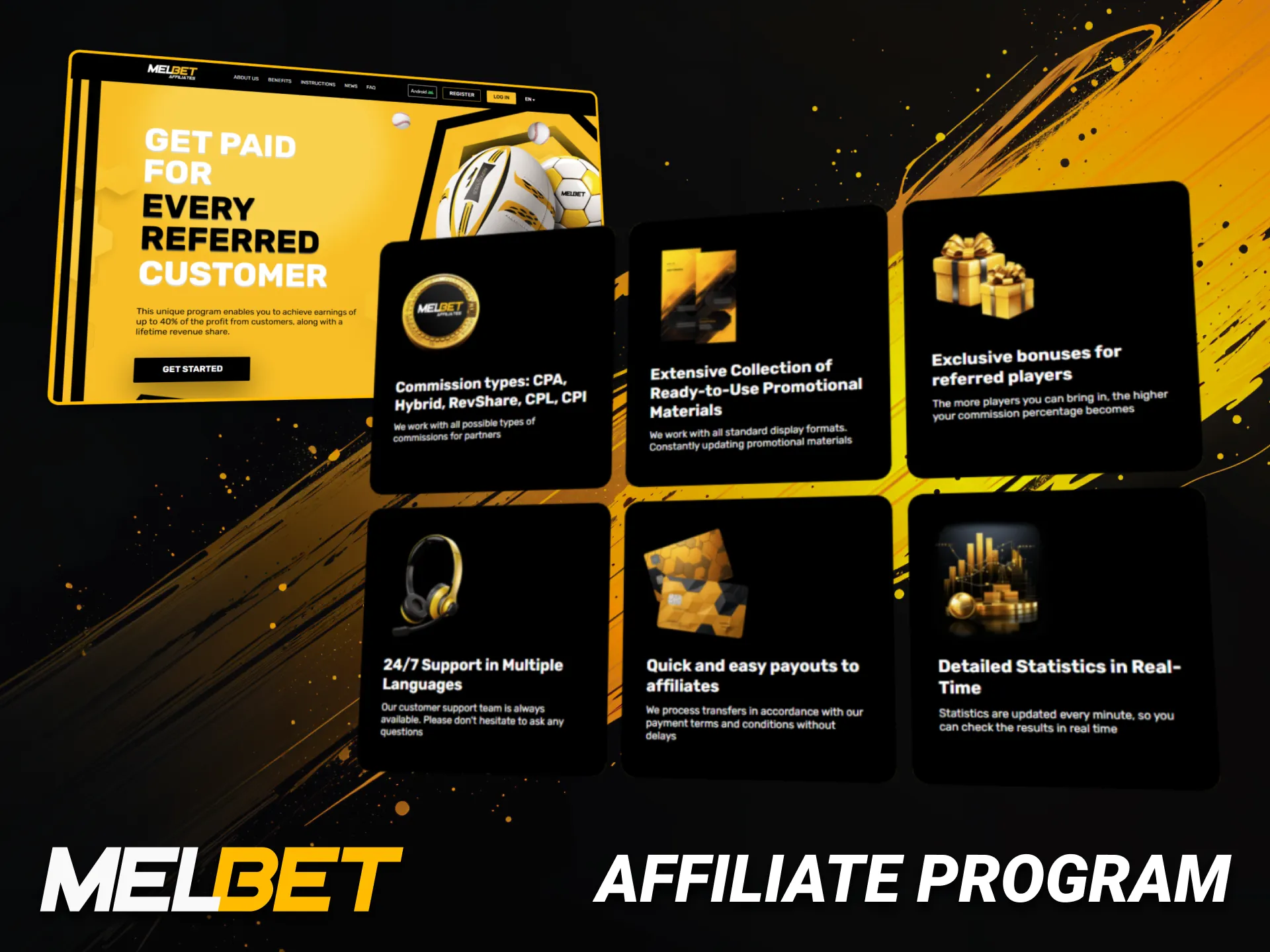 Partner with Melbet India through the rewarding affiliate program.