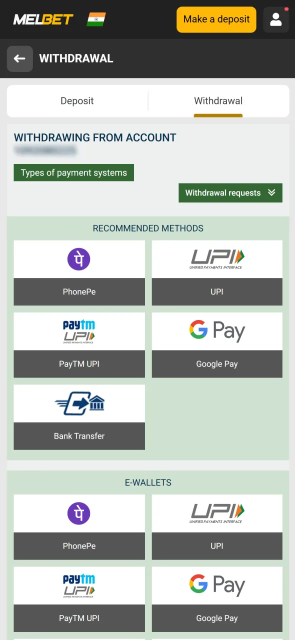 Select a Melbet withdrawal method many Indian players rely on.