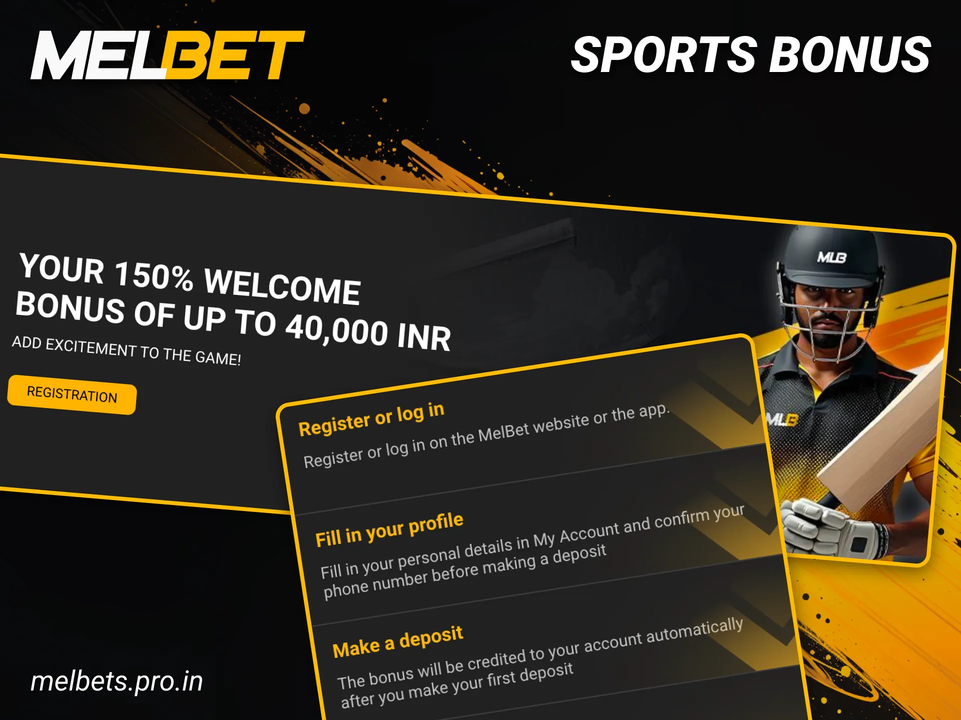 Get your sports bonus now at Melbet.