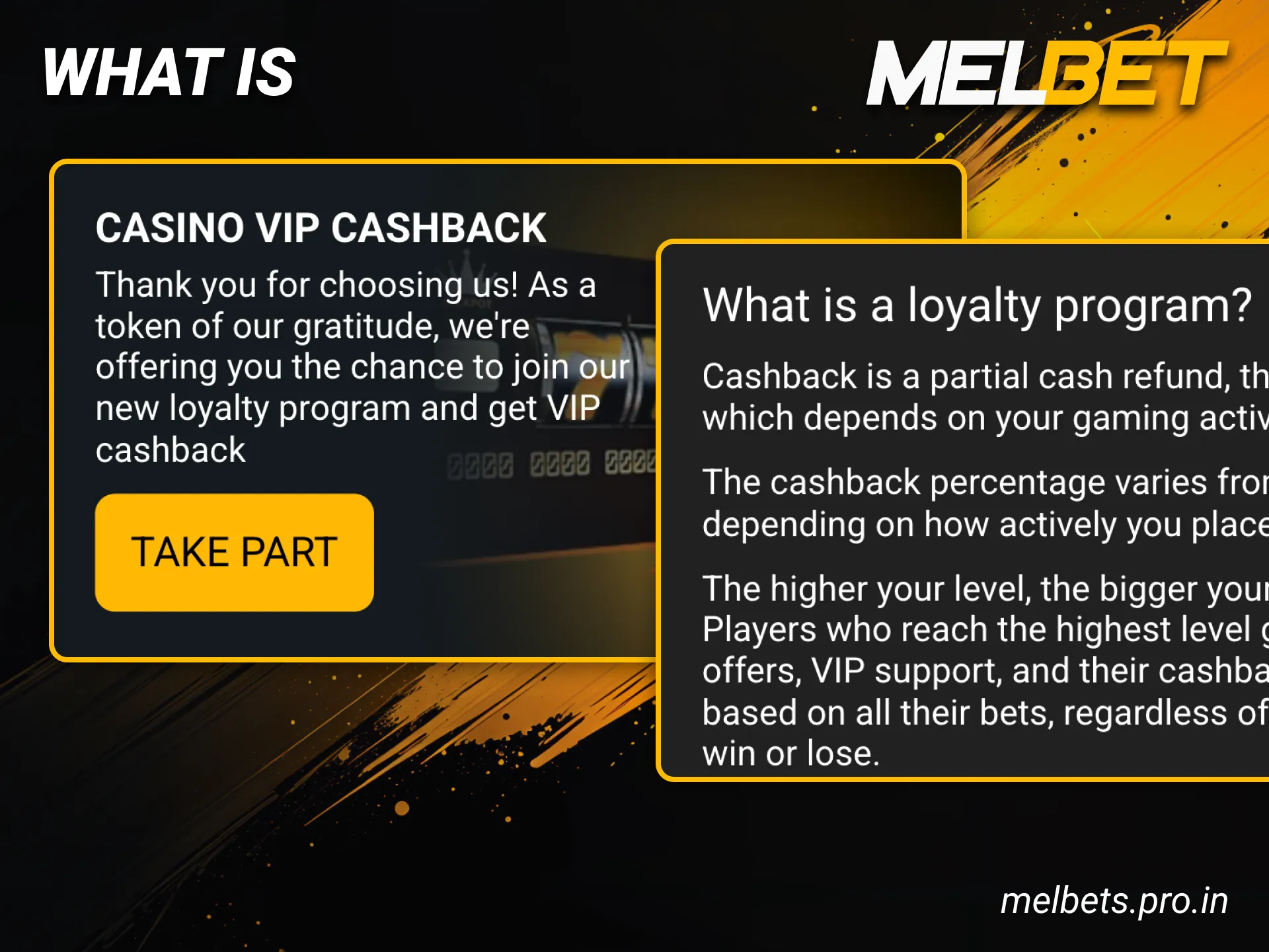 Your VIP cashback is already waiting for you in your Melbet account.