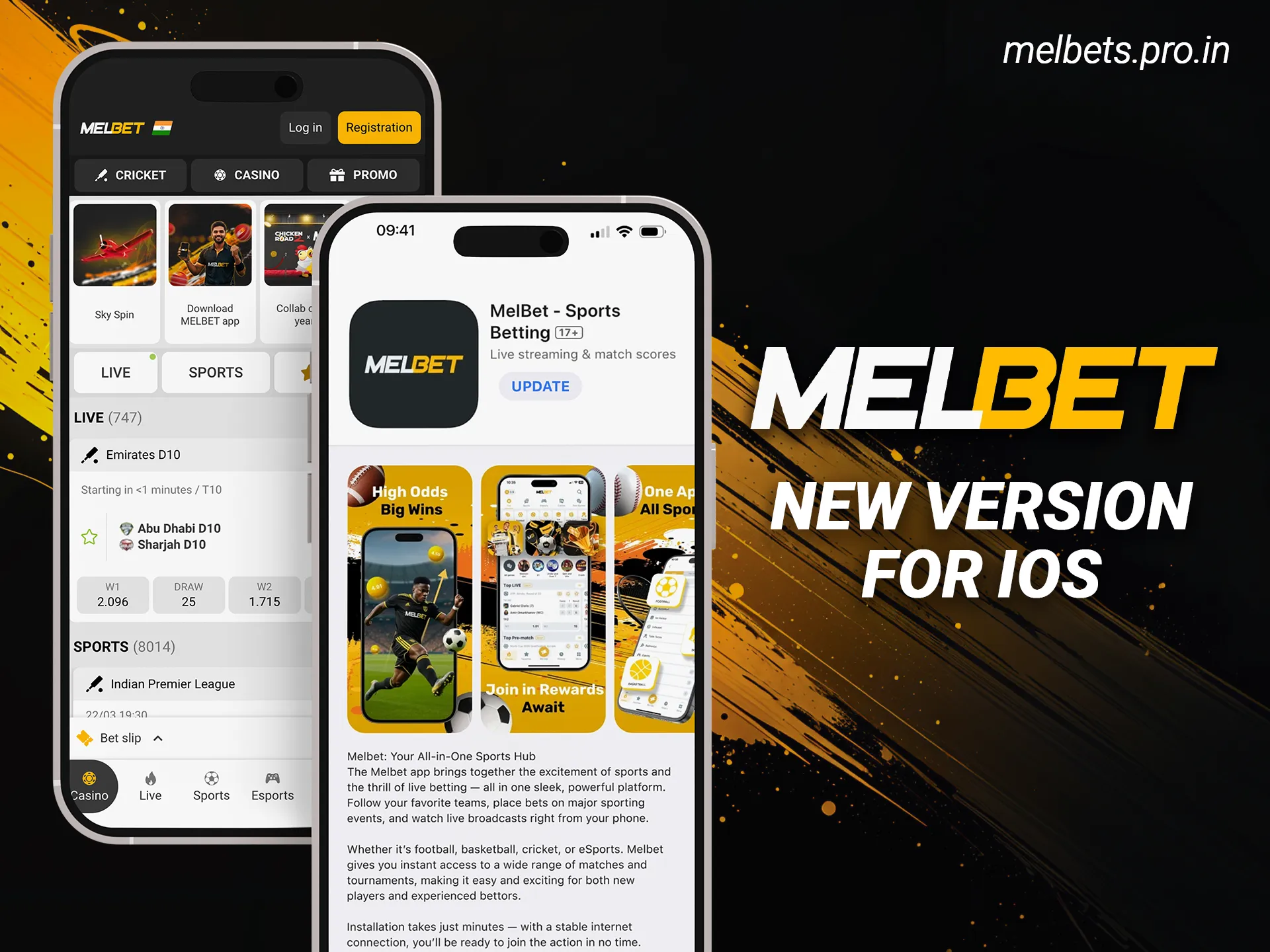 Install the new version for iOS to access latest Melbet app features.