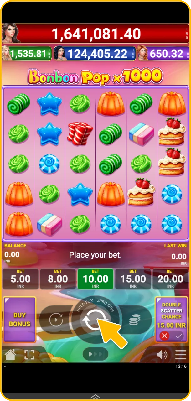 Adjust your bet and spin the reels on Melbet Slot machines.