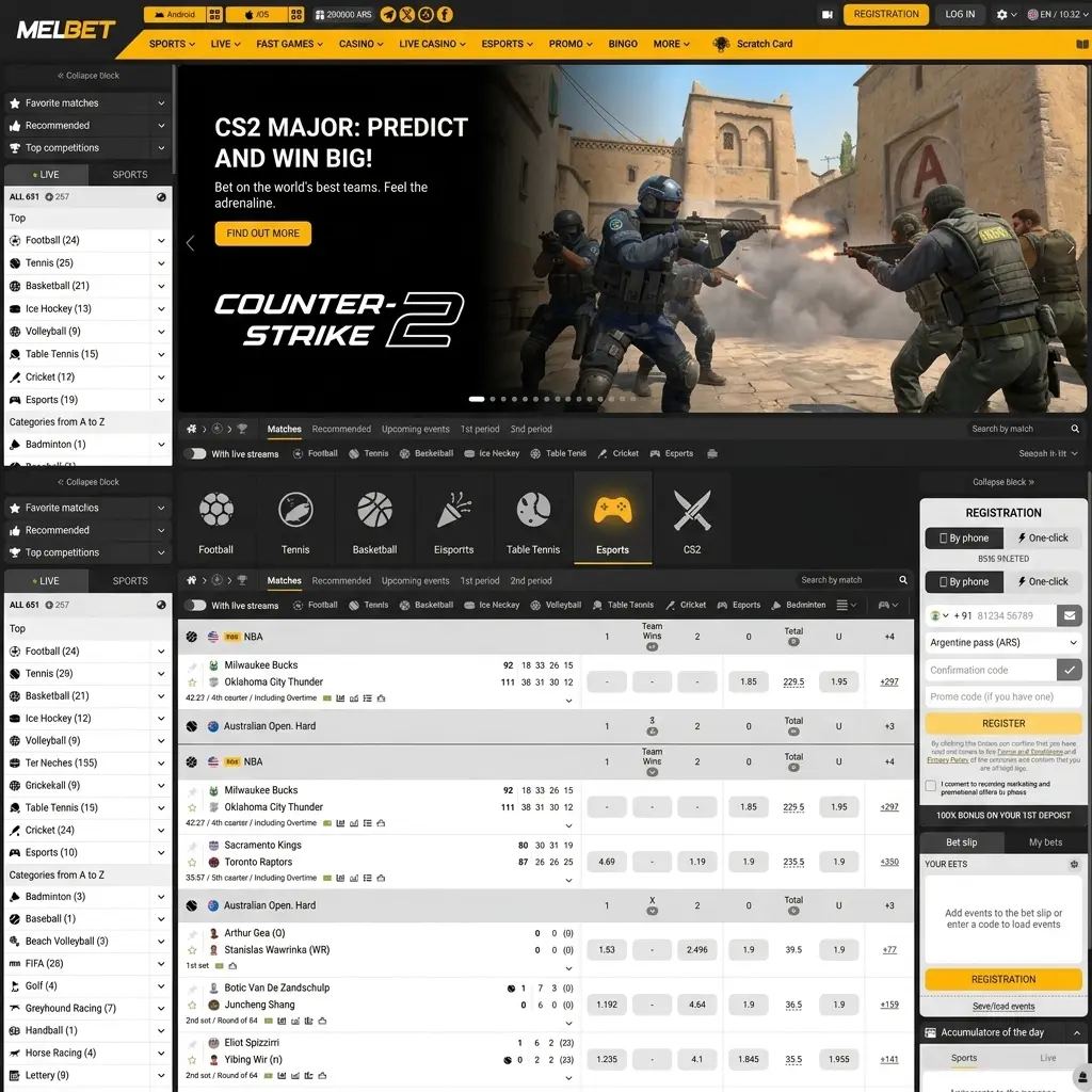CS2 tactical shooter esports betting on Melbet covering Majors, ESL Pro League, BLAST Premier, and IEM Katowice markets